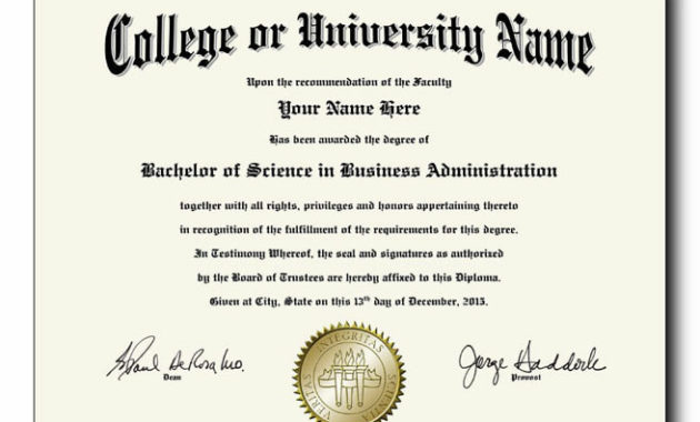 Fake College And University Diplomas Starting At Only 59 With Free Fake Diploma Certificate Template