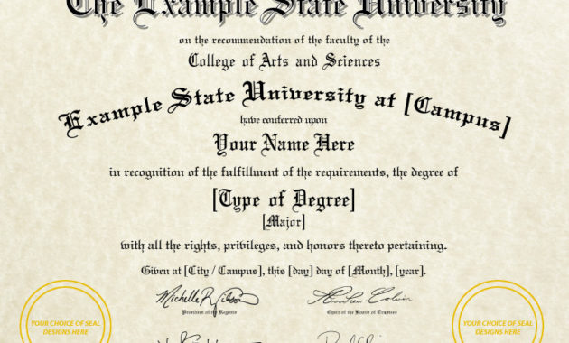 Fake Diplomas Certificates College University Replicas With Regard To College Graduation Certificate Template