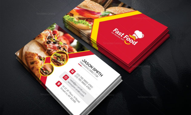 Fast Food Business Card Template 000511 Template Catalog Inside Food Business Cards Templates Free