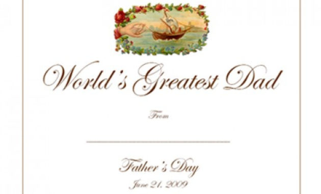 Father'S Day Gift Ideas Free Printable Gift Certificates With Regard To Best Dad Certificate Template