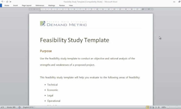 Feasibility Study Template Youtube Regarding Feasibility Study Template Small Business