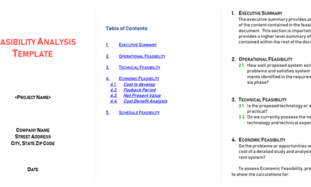 Feasibility Study Templates For Word Excel Business With Regard To Feasibility Study Template Small Business
