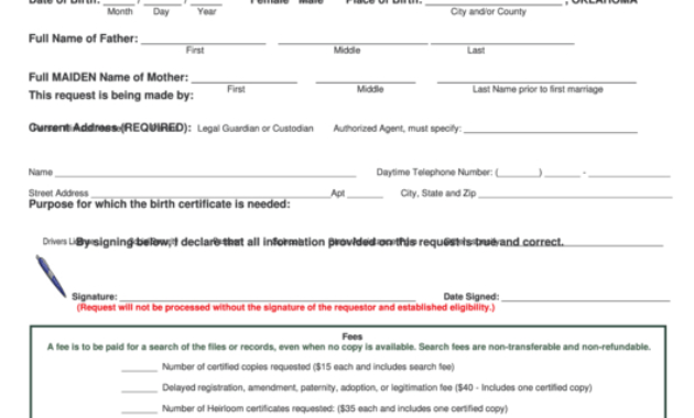 Fillable Birth Certificate Request Form Printable Pdf Download Inside Free Fillable Birth Certificate Template