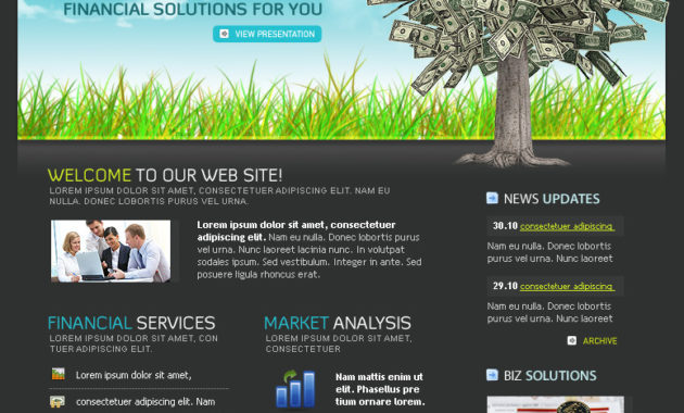 Financial Business Website Template Psd Templates Intended For Business Website Templates Psd Free Download