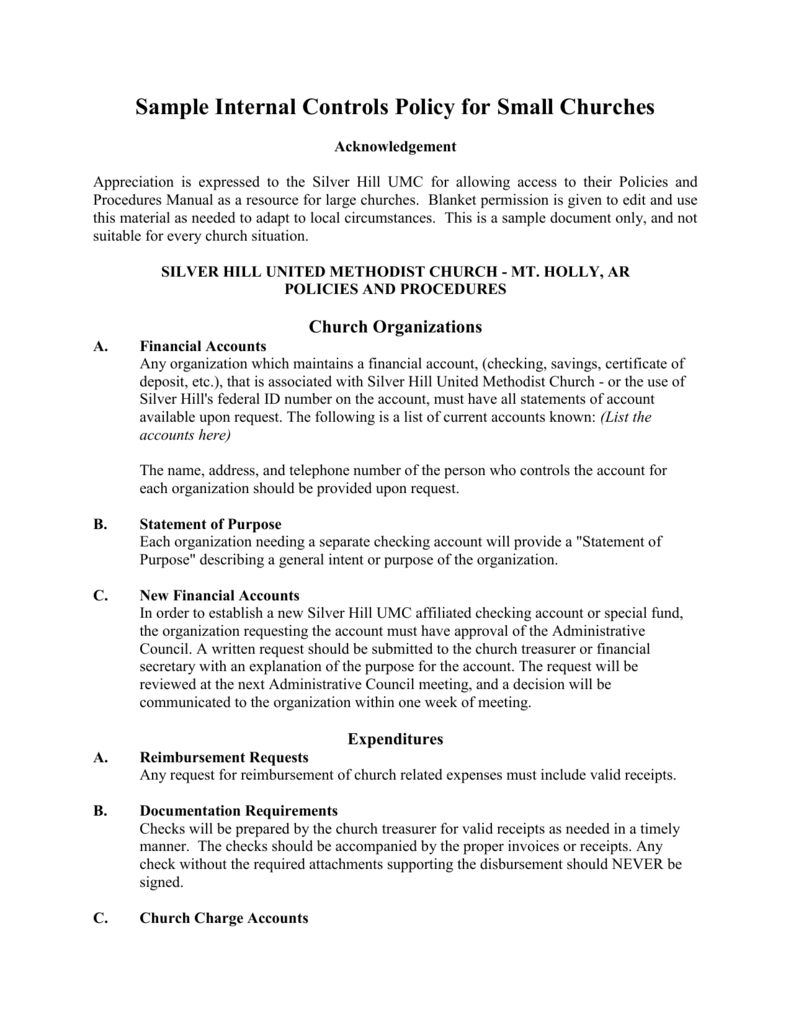 Financial Policies And Procedures Manual Doc Regarding Small Business Policy And Procedures Manual Template