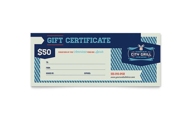 Fine Dining Restaurant Gift Certificate Template Design Pertaining To Restaurant Gift Certificates Printable