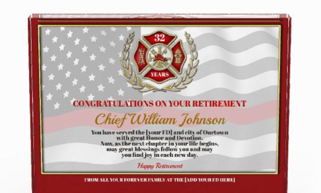 Firefighter Retirement Award Zazzlecouk With Quality Firefighter Certificate Template