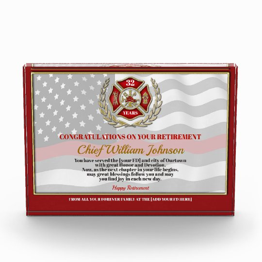 Firefighter Retirement Award Zazzlecouk With Quality Firefighter Certificate Template