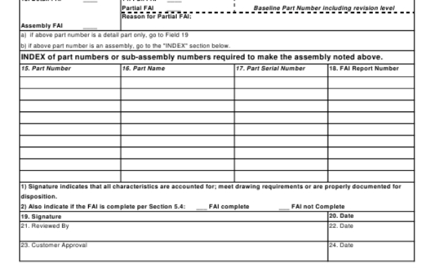 First Article Inspection Form Eaton Download Printable Throughout First Aid Log Sheet Template