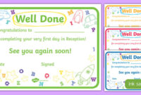 First Day Award Certificates Reception Award Certificates In First Day Of School Certificate Templates Free
