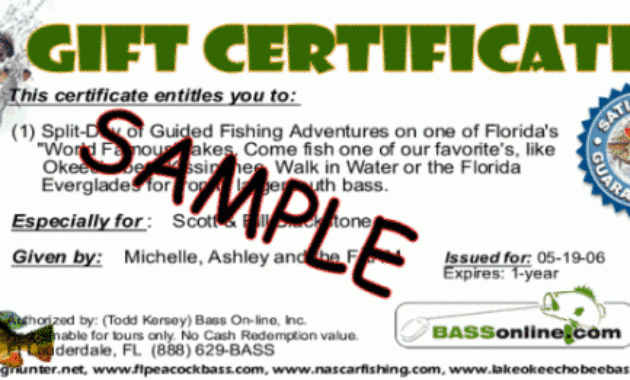 Fishing Trip Gift Certificates For Charters In Florida Throughout Fishing Gift Certificate Editable Templates