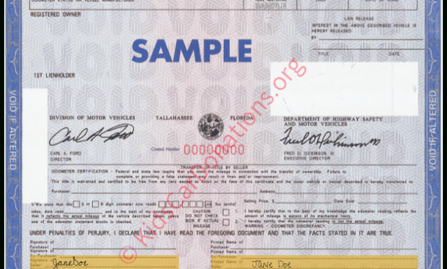 Florida Vehicle Titles Kids Car Donations With Regard To Certificate Of Championship