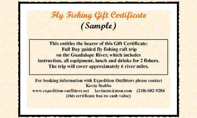 Fly Fishing Is The Perfect Father'S Day Gift For Dad Pertaining To Awesome Fishing Gift Certificate Editable Templates