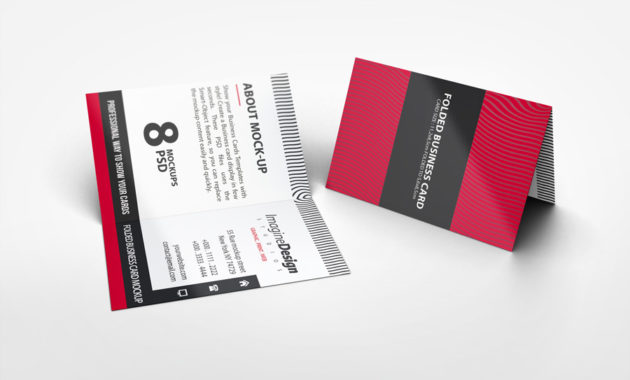 Folded Business Card Mockup V2 On Behance With Fold Over Business Card Template