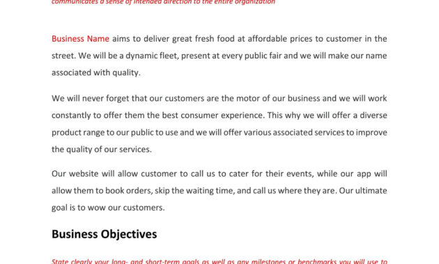 Food Truck Business Plan Template Sample Pages Black Box With Business Plan Template Food Truck