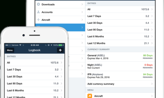 Foreflight Digital Pilot Logbook For Ipad And Iphone Intended For Quality Aircraft Flight Log Template