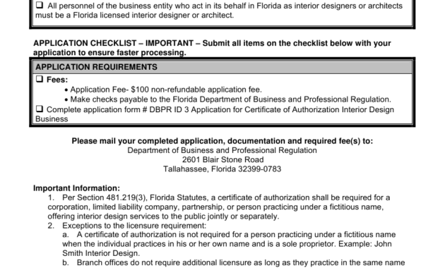 Form Dbpr Id3 Download Fillable Pdf Or Fill Online Pertaining To Certificate Of Authorization Template