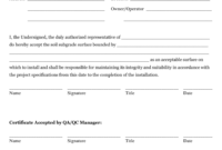 Form Tceq10075B Download Printable Pdf Or Fill Online Intended For Certificate Of Acceptance Template