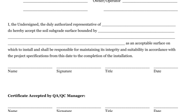 Form Tceq10075B Download Printable Pdf Or Fill Online Intended For Certificate Of Acceptance Template