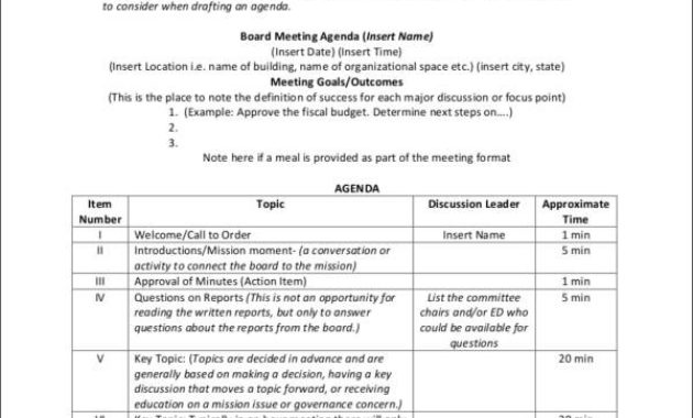 Free 10 Board Agenda Samples Templates In Pdf Ms Word In Best Sample Board Meeting Agenda Template