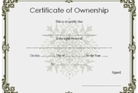 Free 10 Certificate Of Ownership Template Ideas Throughout Free Certificate Templates For Word 2007