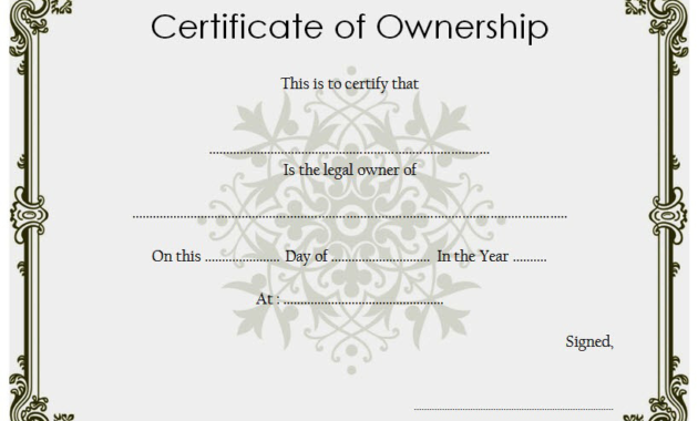 Free 10 Certificate Of Ownership Template Ideas Throughout Free Certificate Templates For Word 2007