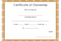 Free 10 Certificate Of Ownership Template Ideas With Regard To Free Certificate Templates For Word 2007