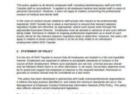 Free 10 Employee Conduct Policy Samples In Pdf Ms Word Within Business Ethics Policy Template