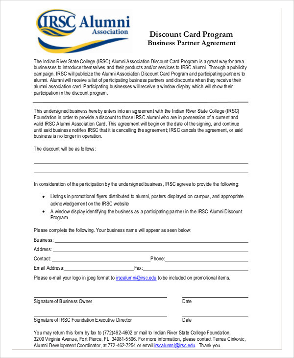 Free 10 Sample Business Partnership Agreement Templates For Business Partnership Contract Template Free