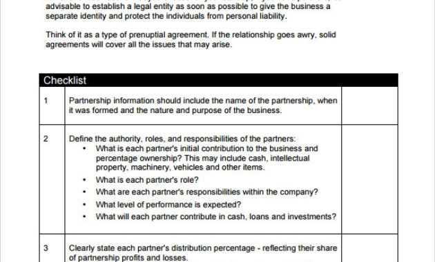 Free 10 Sample Business Partnership Agreement Templates Inside Business Contract Template For Partnership