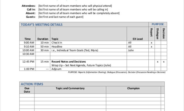 Free 10 Sample Meeting Agenda Templates In Pdf Ms Word With Quality Level 10 Meeting Agenda Template
