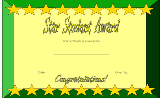 Free 10 Super Star Student Certificate Templates In Star Certificate Templates Free