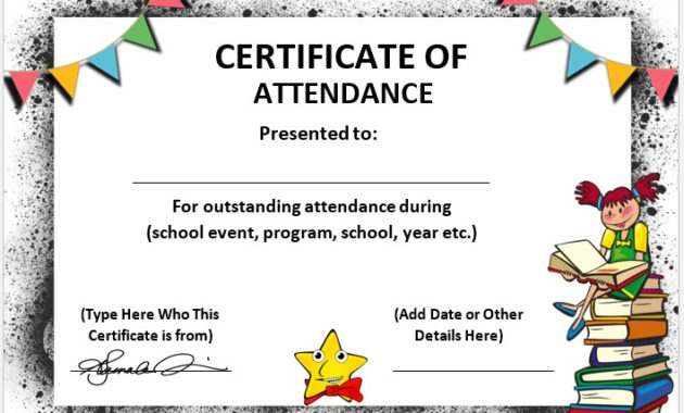 Free 11 Perfect Attendance Certificate Templates With Regard To Amazing Perfect Attendance Certificate Template Free