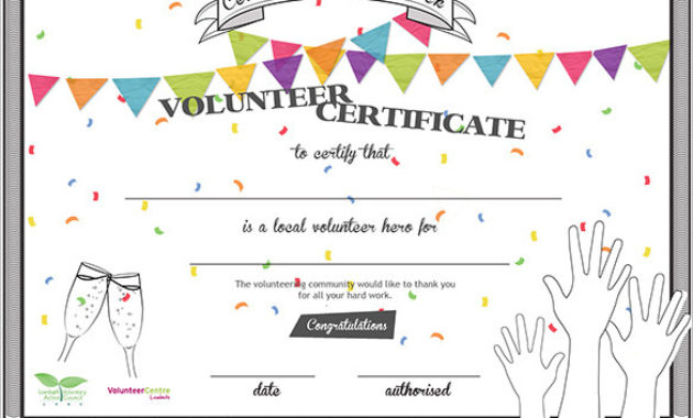 Free 11 Sample Volunteer Certificate Templates In Pdf Intended For Amazing Community Service Certificate Template Free Ideas