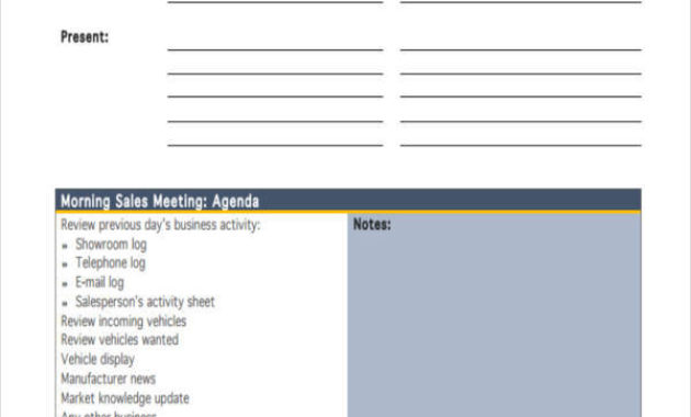 Free 12 Sales Agenda Templates In Pdf Ms Word Intended For Amazing Sales Meeting Agenda Template