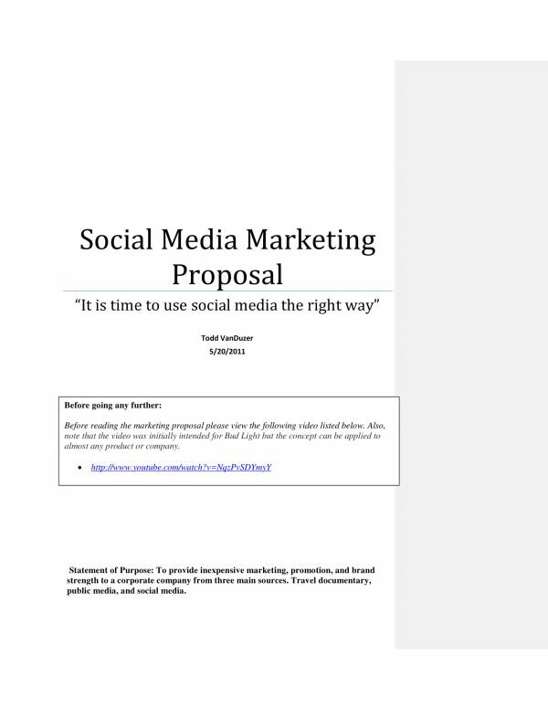 Free 12 Social Media Marketing Proposal Templates In Pdf In Awesome Advertising Proposal Template