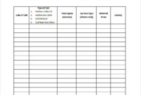 Free 13 Sample Call Sheet Templates In Ms Word Pdf Throughout Quality Customer Call Log Template