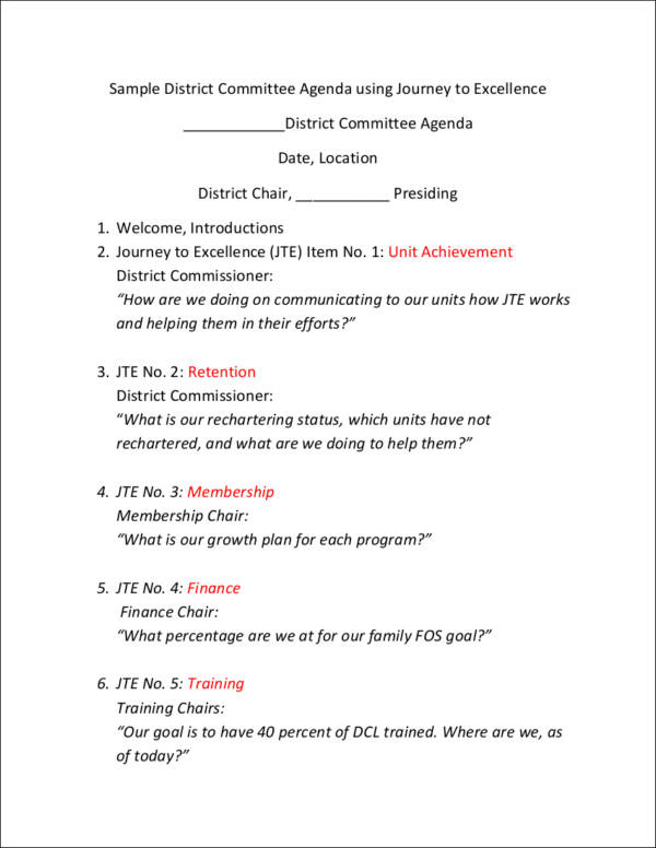 Free 14 Meeting Agenda Samples Templates In Pdf In Quality Pre Construction Meeting Agenda Template