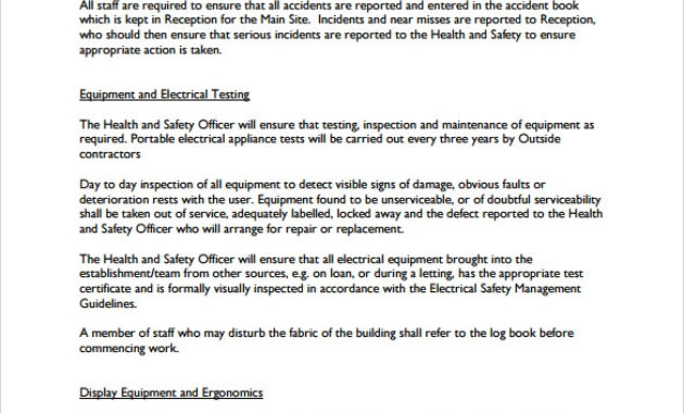 Free 14 Sample Health And Safety Policy Templates In Pdf With Health And Safety Policy Template For Small Business
