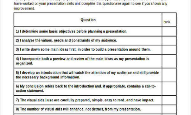 Free 15 Presentation Evaluation Forms In Pdf Inside Amazing Presentation Evaluation Form Templates