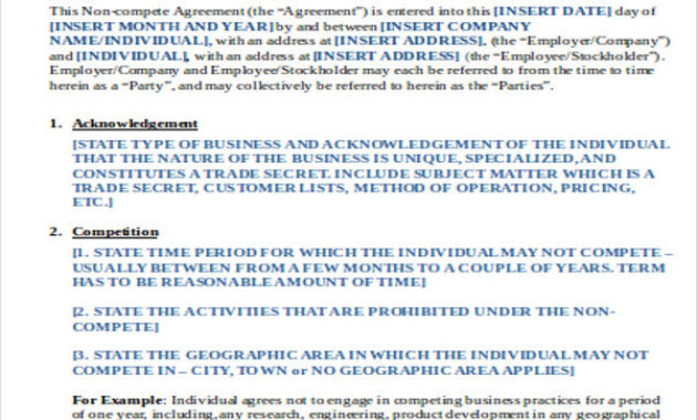Free 15 Sample Noncompete Agreement Templates In Pdf Within Business Templates Noncompete Agreement