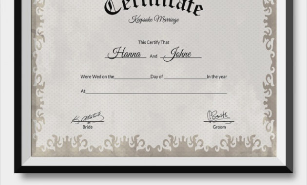 Free 16 Marriage Certificate Templates In Word Psd Within Free Free Wedding Gift Certificate Template Word 7 Ideas