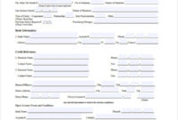 Free 17 Credit Application Forms In Pdf Excel Ms Word Inside Business Account Application Form Template