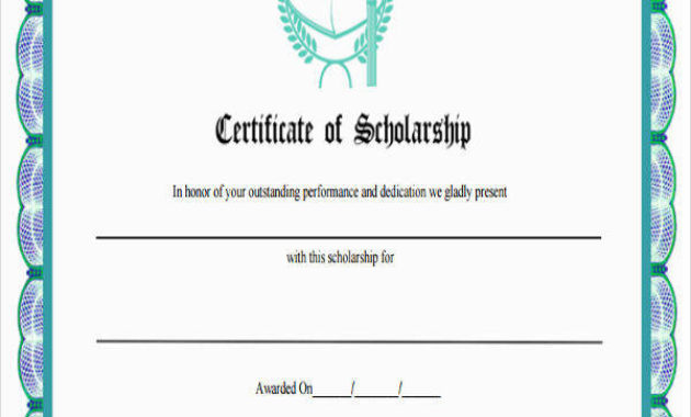 Free 23 Blank Award Certificates In Pdf Ppt Regarding Best 10 Scholarship Award Certificate Editable Templates