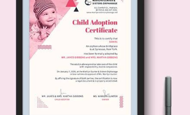 Free 23 Sample Adoption Certificates In Ai Indesign Inside Awesome Rabbit Adoption Certificate Template 6 Ideas Free