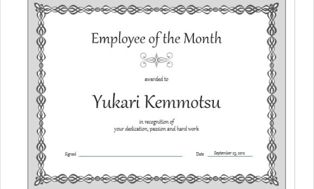 Free 28 Microsoft Certificate Templates In Ms Word Excel Regarding Employee Of The Month Certificate Template Word