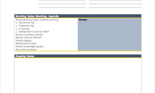 Free 30 Meeting Agenda Samples In Ms Word Pdf Inside Sales Meeting Agenda Template