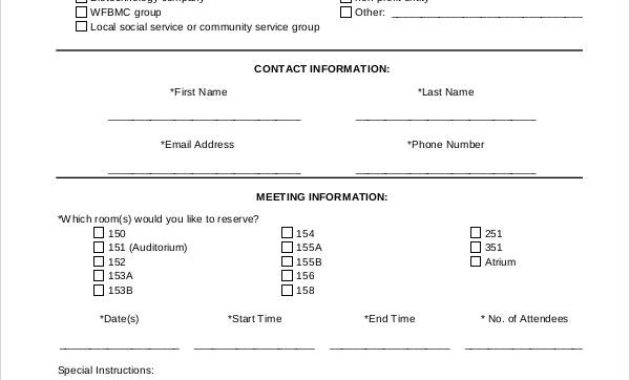 Free 30 Reservation Forms In Pdf Pertaining To Printable Meeting Request Template