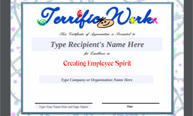 Free 34 Sample Certificate Of Appreciation Templates In Pertaining To Anniversary Certificate Template Free