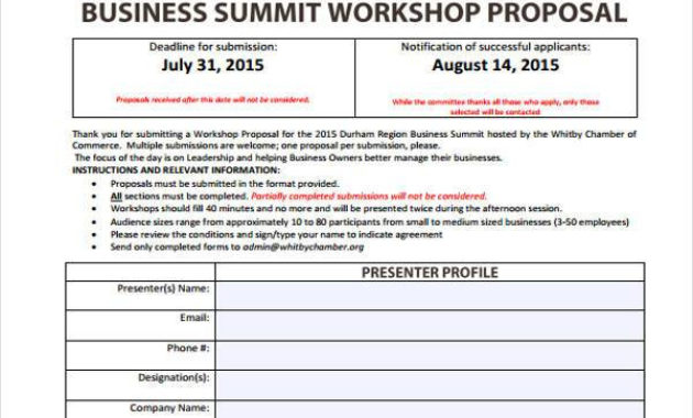 Free 35 Proposal Form Templates Pdf Regarding Free Workshop Proposal Template